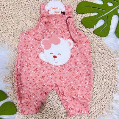  Jardineira Nózinho - Ursinha com Laço - Salmão